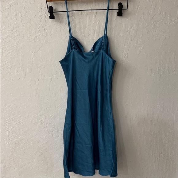 Revolve Lanston Blue XS Cowl Neck Slip Dress NWT - Picture 6 of 6
